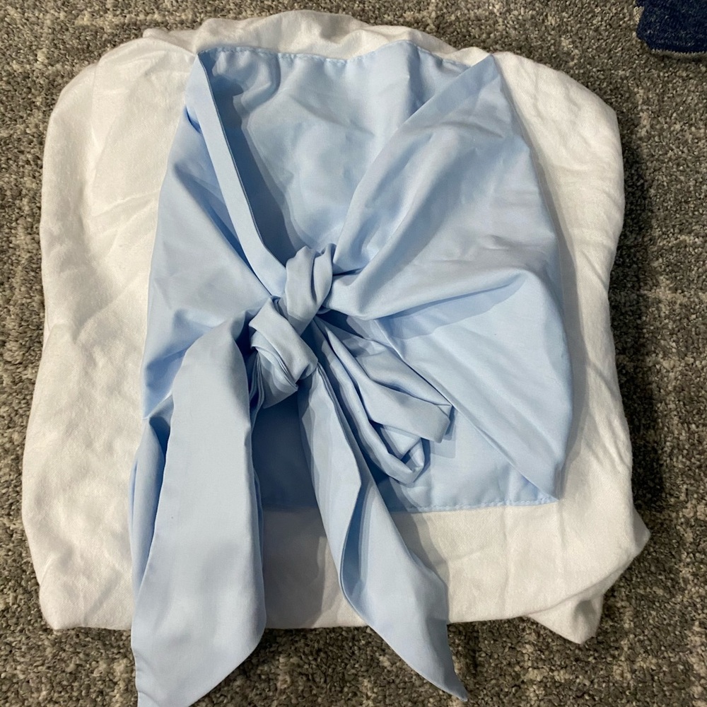TBBC Blue Bow Swaddle